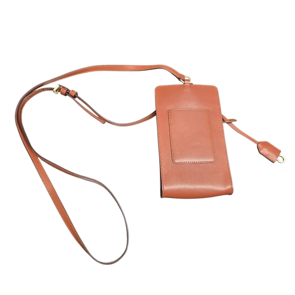 J. Jill Harper Brown Leather Cellphone Crossbody With Keychain Attachment - Picture 4 of 5
